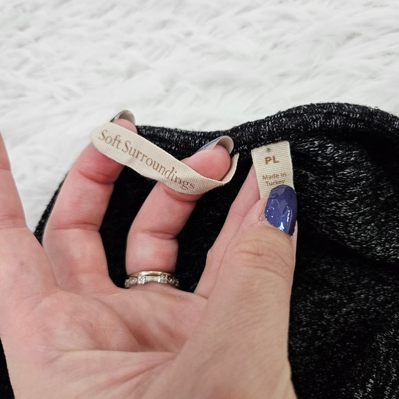 Soft Surroundings Sz PL Dark Gray Cowl Neck Soft Lounge Wide Leg Jumpsuit - Picture 10 of 11